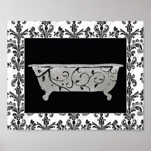 Bathtub in zwart-wit poster (Voorkant)