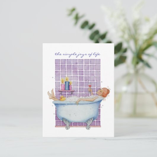 Bathtub Joy Briefkaart (Staand voorkant)