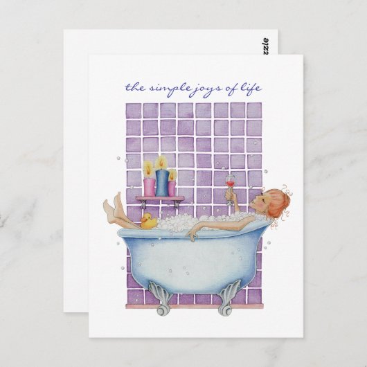 Bathtub Joy Briefkaart (Voorkant / Achterkant)