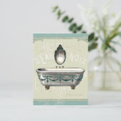 bathtub met spiegelbeeld briefkaart (Staand voorkant)