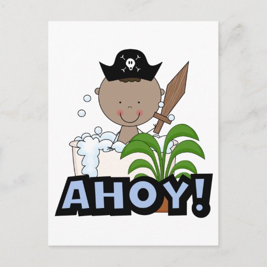 Bathtub Pirates - African American Boy Briefkaart (Voorkant)