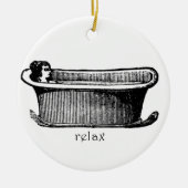  Bathtub Relax stempel Keramisch Ornament (Voorkant)