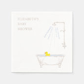 Bathtub Rubber Duck Baby Shower Gender Neutral Servet (Voorkant)