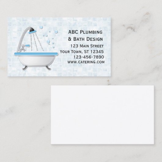 Bathtub, Shower, Tiles Visitekaartje (Voorkant / Achterkant)