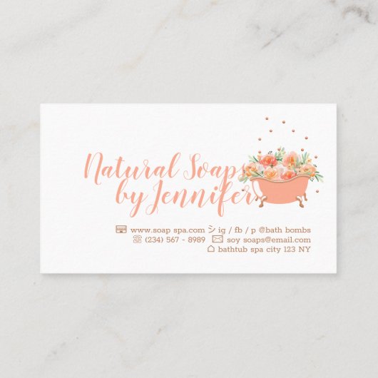 Bathtub Soap Bubble Sinaasappel Visitekaartje (Achterkant)