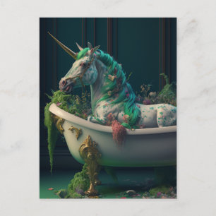 Bathtub Unicorn Briefkaart