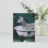 Bathtub Zebra Briefkaart (Staand voorkant)