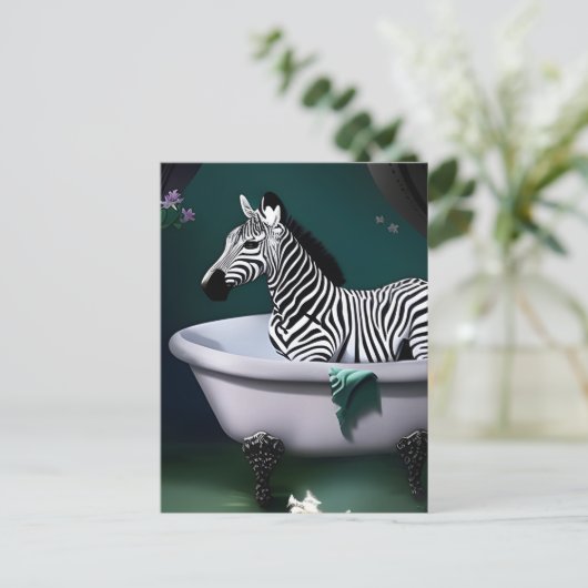 Bathtub Zebra Briefkaart (Staand voorkant)