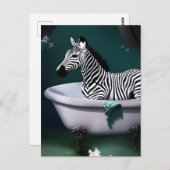 Bathtub Zebra Briefkaart (Voorkant / Achterkant)
