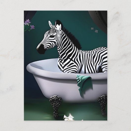 Bathtub Zebra Briefkaart (Voorkant)
