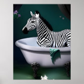 Bathtub Zebra Poster (Voorkant)