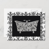 Bathtub, zwart en wit briefkaart (Voorkant / Achterkant)