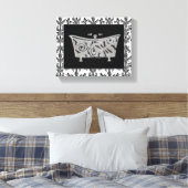 Bathtub, zwart en wit canvas afdruk (Insitu (Slaapkamer))