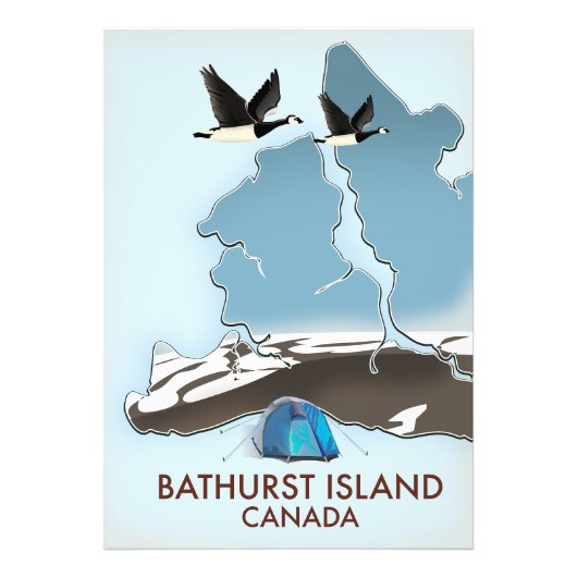 Bathurst Island Canada Reis kaart Foto Afdruk (Voorkant)