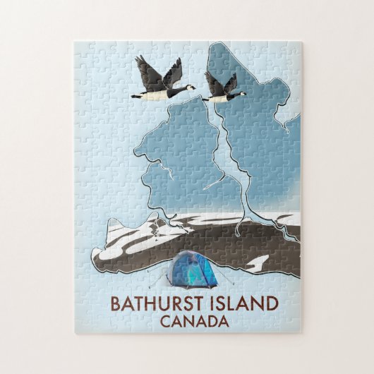 Bathurst Island Canada Reis kaart Legpuzzel (Verticaal)