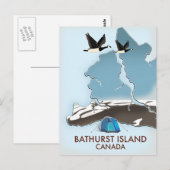 Bathurst Island Canada Reisplattegrond Briefkaart (Voorkant / Achterkant)