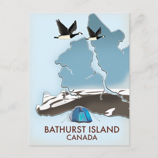 Bathurst Island Canada Reisplattegrond Briefkaart (Voorkant)