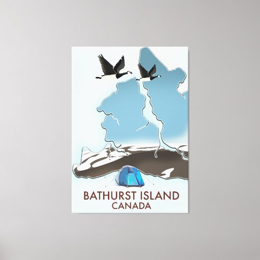 Bathurst Island Canada Reisplattegrond Canvas Afdruk (Voorkant)