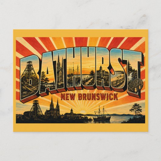 Bathurst New Brunswick Kustmijnstad Briefkaart (Voorkant)