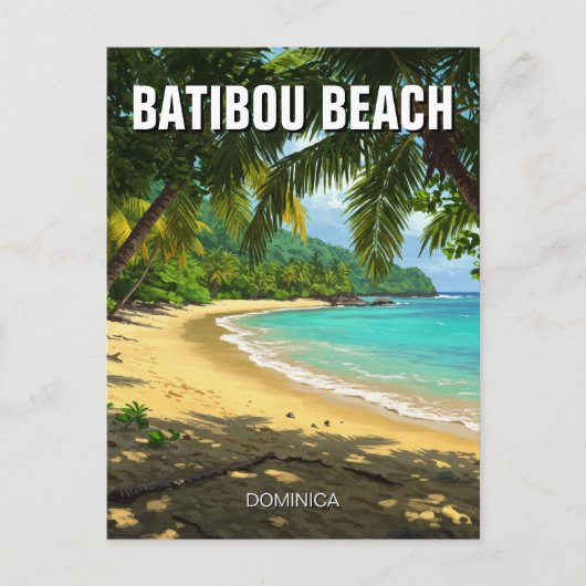 Batibou Beach Dominica Reizen Briefkaart (Voorkant)