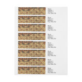 Batik Aardse Koffieboon Elegant Rustiek Robuust Adreslabel Wikkel (Vel)