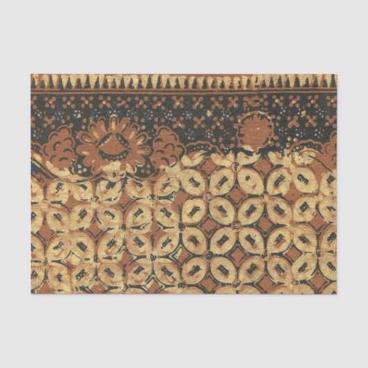 Batik Aardse Koffieboon Elegant Rustiek Robuust Tissuepapier (Voorkant)