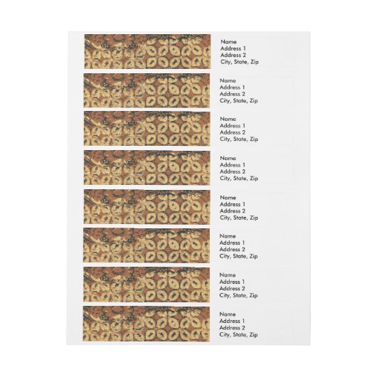 Batik aardse koffieboon Elegant Rustiek Rugged Adreslabel Wikkel (Vel)