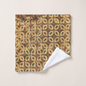 Batik aardse koffieboon Elegant Rustiek Rugged Bad Handdoek (Wasdoekje)
