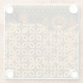 Batik aardse koffieboon Elegant Rustiek Rugged Glazen Onderzetter (Achterkant)