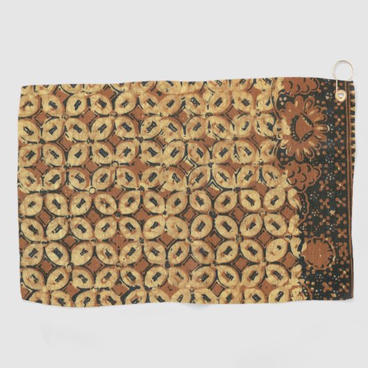 Batik aardse koffieboon Elegant Rustiek Rugged Golfhanddoek (Horizontaal)