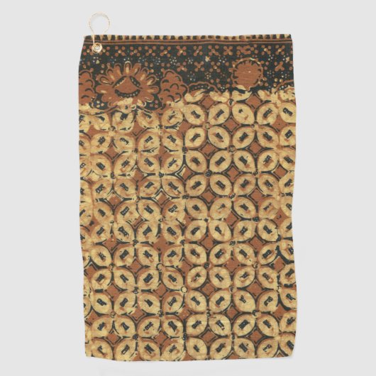 Batik aardse koffieboon Elegant Rustiek Rugged Golfhanddoek (Voorkant)