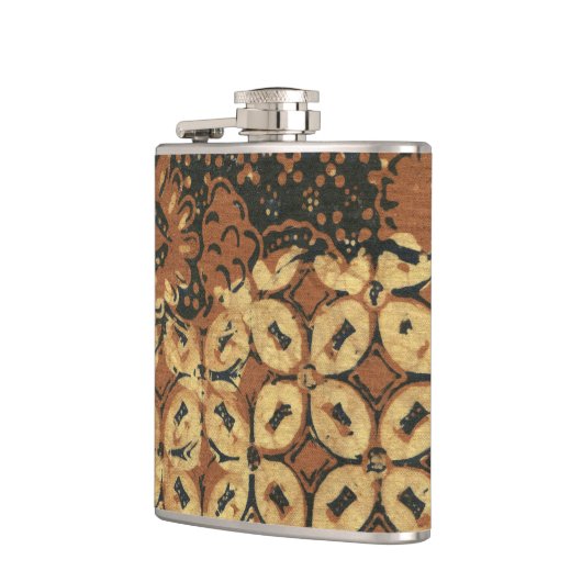 Batik aardse koffieboon Elegant Rustiek Rugged Heupfles (Links)