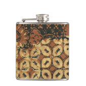 Batik aardse koffieboon Elegant Rustiek Rugged Heupfles (Voorkant)