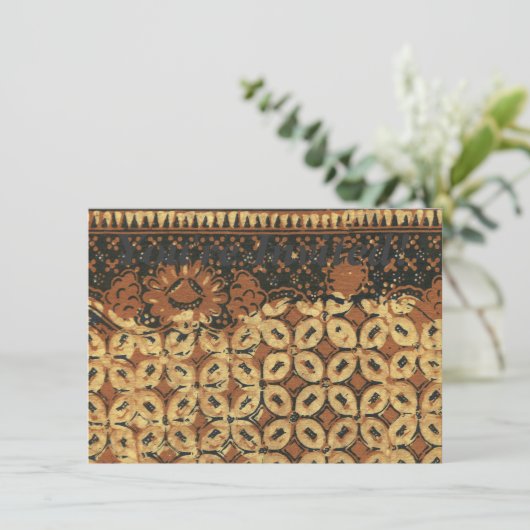 Batik aardse koffieboon Elegant Rustiek Rugged Kaart (Staand voorkant)