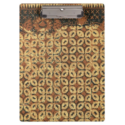Batik aardse koffieboon Elegant Rustiek Rugged Klembord (Voorkant)
