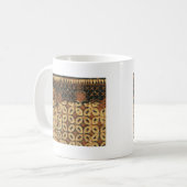 Batik aardse koffieboon Elegant Rustiek Rugged Koffiemok (Voorkant links)