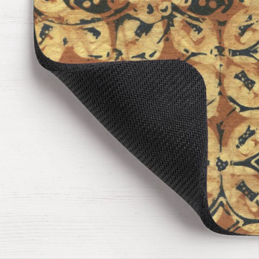 Batik aardse koffieboon Elegant Rustiek Rugged Muismat (Hoek)