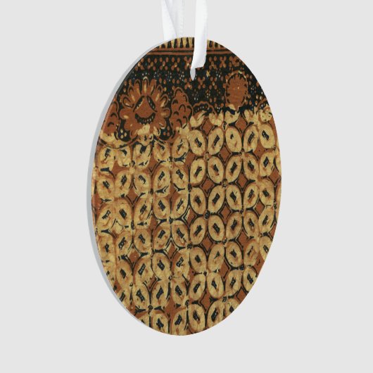 Batik aardse koffieboon Elegant Rustiek Rugged Ornament (voorkant)