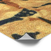 Batik aardse koffieboon Elegant Rustiek Rugged Poster (Hoek)