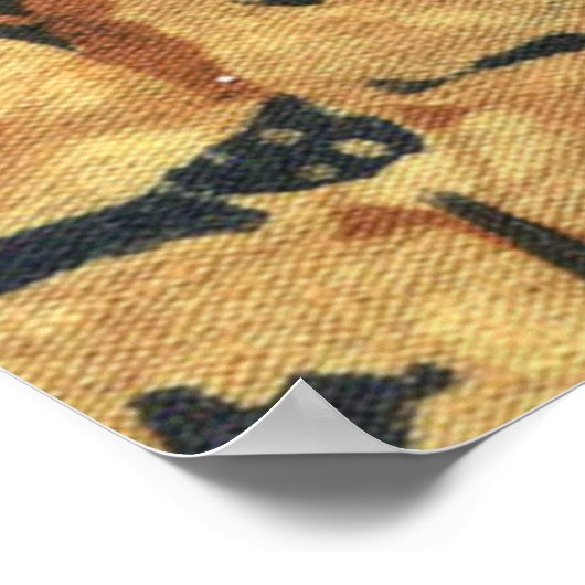 Batik aardse koffieboon Elegant Rustiek Rugged Poster (Hoek)