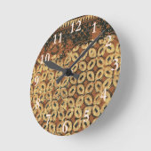 Batik aardse koffieboon Elegant Rustiek Rugged Ronde Klok (Hoek)