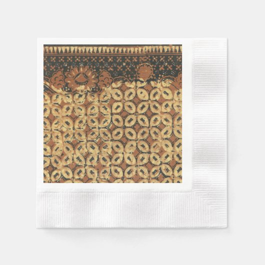 Batik aardse koffieboon Elegant Rustiek Rugged Servet (Voorkant)