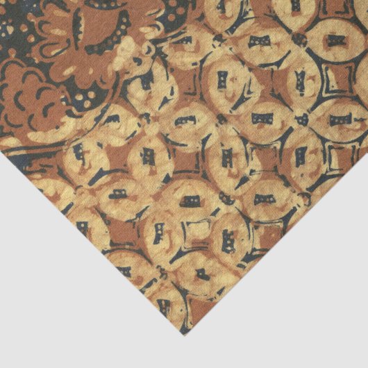 Batik aardse koffieboon Elegant Rustiek Rugged Tissuepapier (Detail)