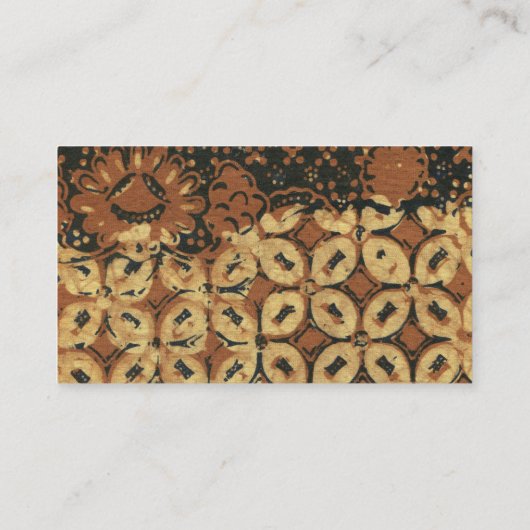 Batik aardse koffieboon Elegant Rustiek Rugged Visitekaartje (Achterkant)