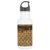 Batik aardse koffieboon Elegant Rustiek Rugged Waterfles (Voorkant)
