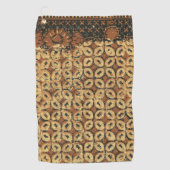 Batik Aardse Koffieboon Elegant Rustiek Ruw Golfhanddoek (Voorkant)