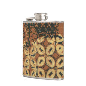 Batik Aardse Koffieboon Elegant Rustiek Ruw Heupfles (Links)