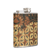 Batik Aardse Koffieboon Elegant Rustiek Ruw Heupfles (Rechts)