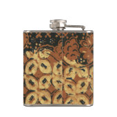 Batik Aardse Koffieboon Elegant Rustiek Ruw Heupfles (Achterkant)