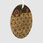 Batik Aardse Koffieboon Elegant Rustiek Ruw Ornament (voorkant)